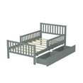 thumbnail image 5 of Mirightone Twin Size Platform Bed Frame with Storage Drawers, Wood Kids Bed with Safety Guardrail, Classic Style Twin Bed for Kids Boys Girls (Gray), 5 of 8