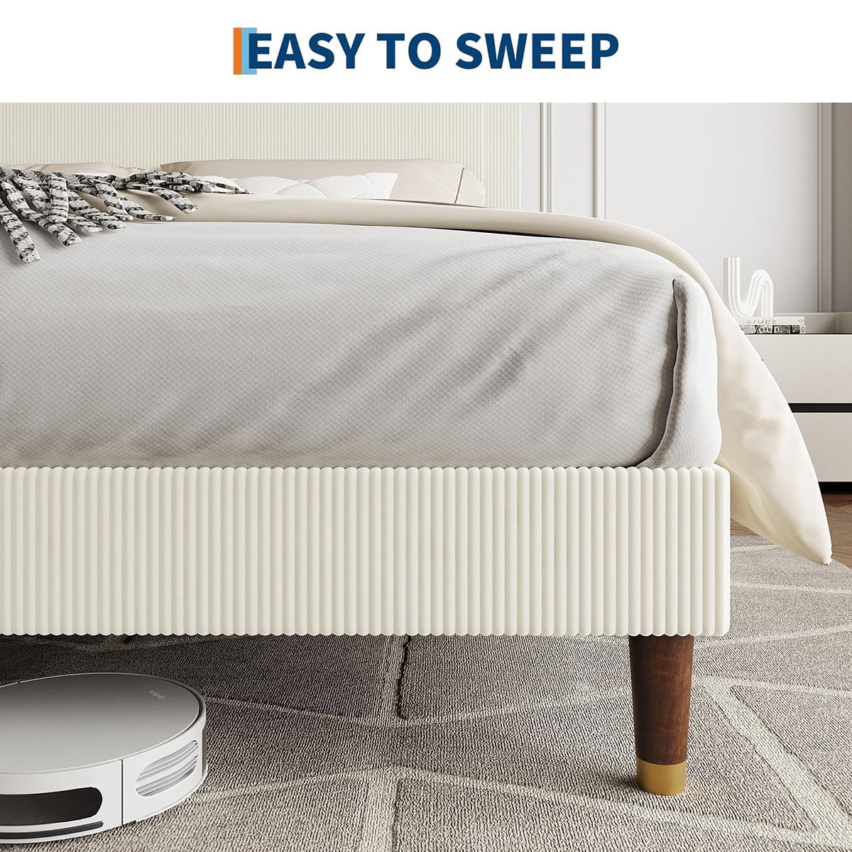 Ataucjin Twin/Full/Queen/King Size Platform Bed Frame, Modern Twin Bed Frame with Upholstered Headboard and Strong Metal Slats Support, No Boxing Spring Needed, Easy Assembly