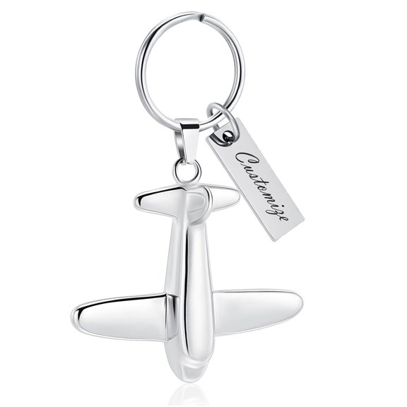 Airplane Cremation Jewelry for Ashes Holder Memorial Jewelry Keychain Pendant for Ashes Keyring