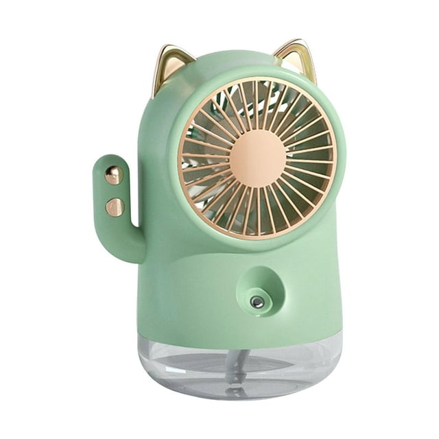 Ventilador nebulizador de agua, ventilador eléctrico de escritorio para viajes de oficina Verde