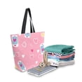 thumbnail image 2 of FORMRS Womens Canvas Tote Bag with Zipper Inner Pocket Shoulder Handbag, Love Connection, 2 of 7