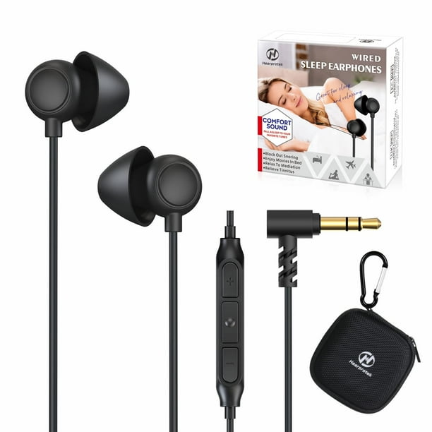 Auriculares para dormir Hearprotek con micrófono y reducción de ruido, 2 pares