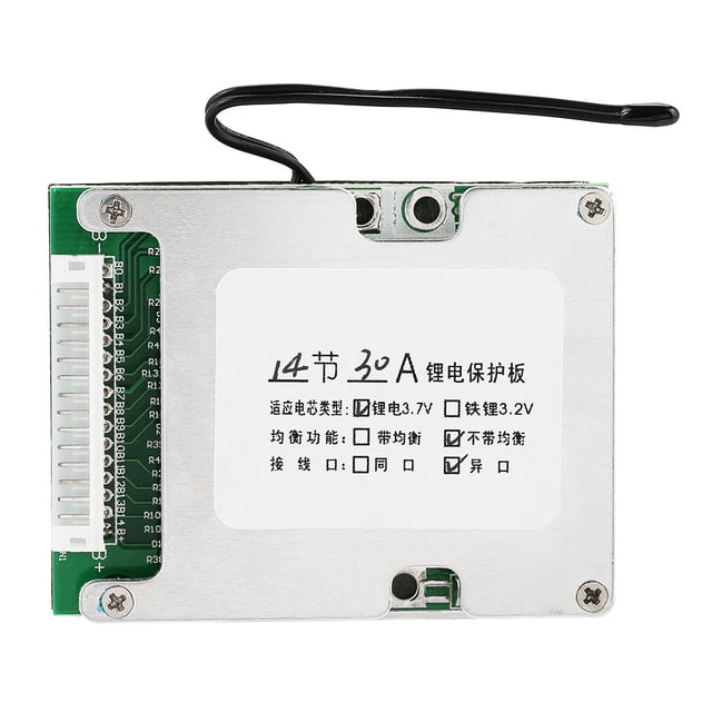 Placa de protección de batería de litio 14S 30A, celda de iones de litio de 3,7 V, placa PCB BMS