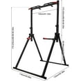 Power Tower Pull Up Bar Dip Station, Adjustable Height Triangular Horizontal Bar, 440LBS Free