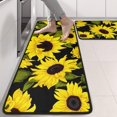 thumbnail image 2 of Kitchen Rugs Sets Of 2,Black Green Stem Sunflower Pattern Anti Fatigue Kitchen Mat Rugs Non Slip Washable,Decorative Kitchen Floor Mats for Kitchen,Sink,Laundry,17"x47"+17"x47", 2 of 5