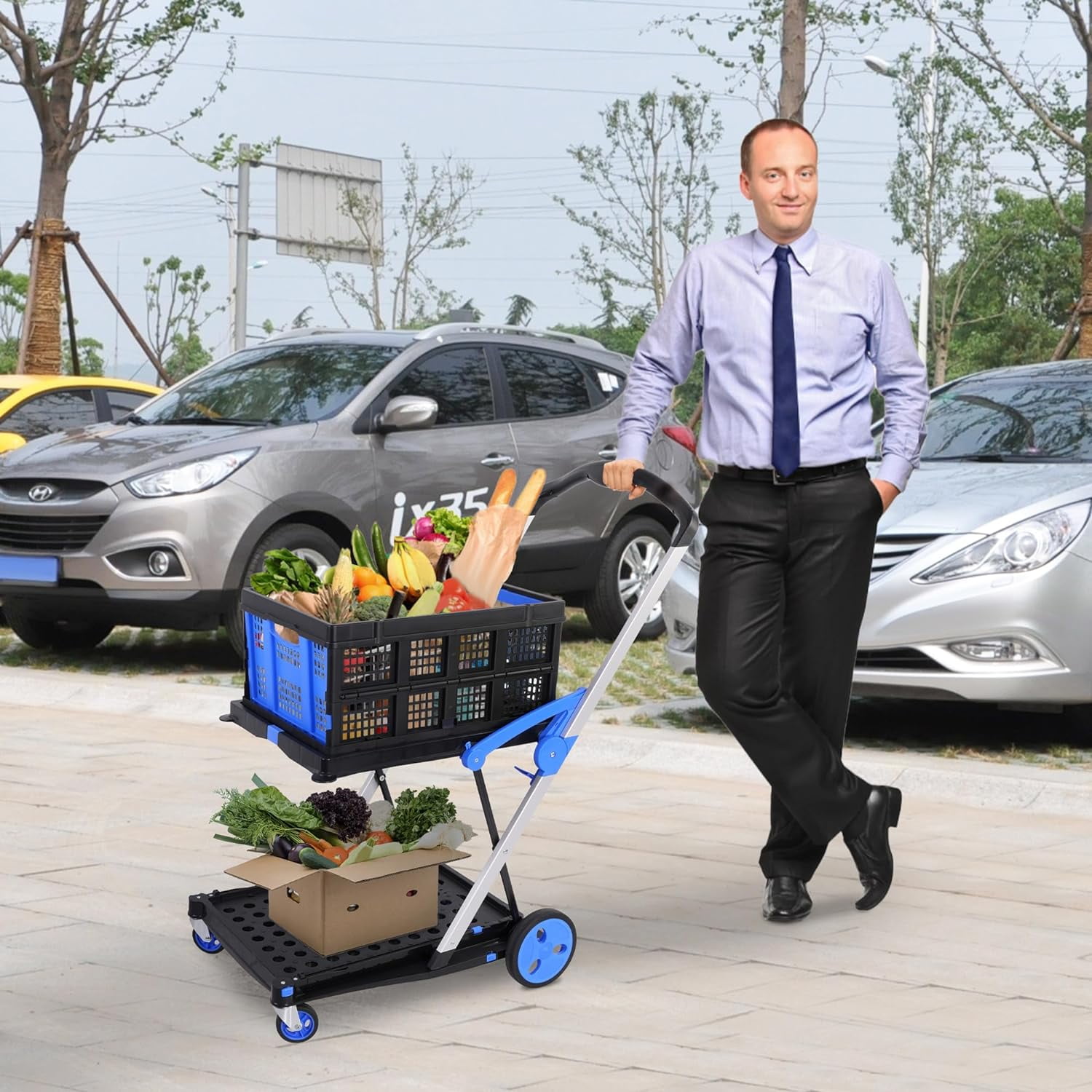  Playmarket GO UP Folding Shopping Cart with Swivel Wheels,  Olive : Toys & Games