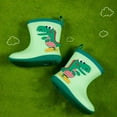 thumbnail image 3 of Zwiiyzr Toddler Boys Girls Shoes 18 Months-10.5 Years Rain Booties Baby Dinosaur Infant Kids Cute Cartoon Rain Booties Green, 3 of 4