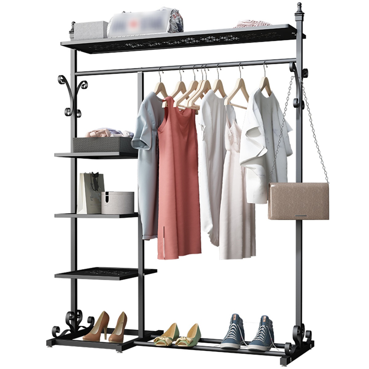 3in1 Design Houseware Freestanding Clothes Garment Organizer Closet
