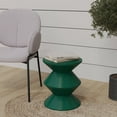 thumbnail image 5 of LeisureMod Aura Modern Round Side Table with Double Hourglass Design, ABS Plastic Accent End Table for Living Room, Patio, Indoor & Outdoor Use, Green, 5 of 11