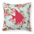 thumbnail image 2 of Carolines Treasures Fish - Angel Fish Shabby Chic Blue Roses Canvas Fabric Decorative Pillow 18H x18W multicolor, 2 of 2