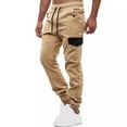 thumbnail image 2 of FRSASU Mens Casual Cargo elastic waistband ankle workwear Pants Relaxed Fit Work Jogger Sports Outdoor Trousers with Pockets Khaki, 2 of 9