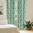 thumbnail image 2 of Ambesonne Tropical Curtains, Plumeria Flowers Leaves, Pair of 28"x84", Pale Slate Blue and Green, 2 of 5
