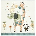thumbnail image 2 of SAFAVIEH Carousel Kids Taneka Animals at Play Area Rug, Ivory, 5'3" x 5'3" Square, 2 of 10