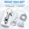 thumbnail image 3 of Handheld Showerhead with Temperature Display, High Pressure Shower Heads with 15 Layers Filtration Filtered, Silver, 3 of 8
