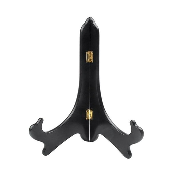 Soporte de exhibición plegable de madera ajustable para platos, cuencos y cuadros. 4 pulgadas