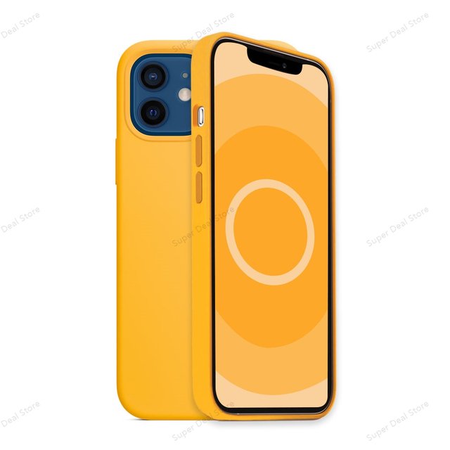 Official Liquid Silicone Case For iPhone 12 Pro Max 12 Mini With Magsafe Case Wireless Charging Drop Protect Cover