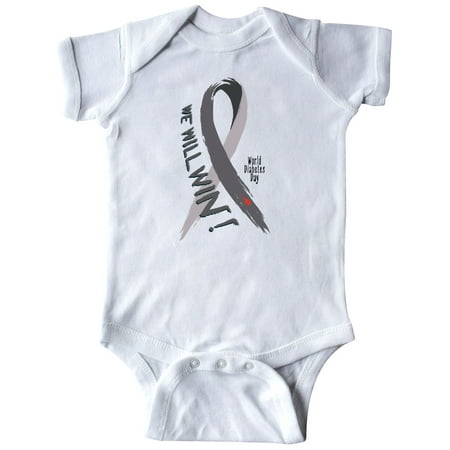 

Inktastic We Will Win World Diabetes Day with Ribbon Gift Baby Boy or Baby Girl Bodysuit