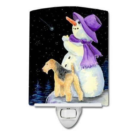 

Caroline s Treasures SS8956CNL Snowman with Lakeland Terrier Ceramic Night Light 6x4x3 multicolor