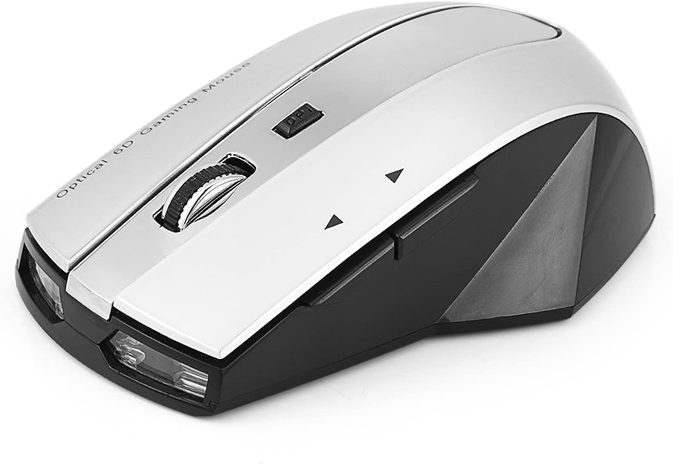 FIGT-Rechargeable Wireless Gaming Mouse with Charging Dock Stand, 2.4G 3 Port USB Hubs Cordless Mice, for PC Laptop (Gray)【0516】