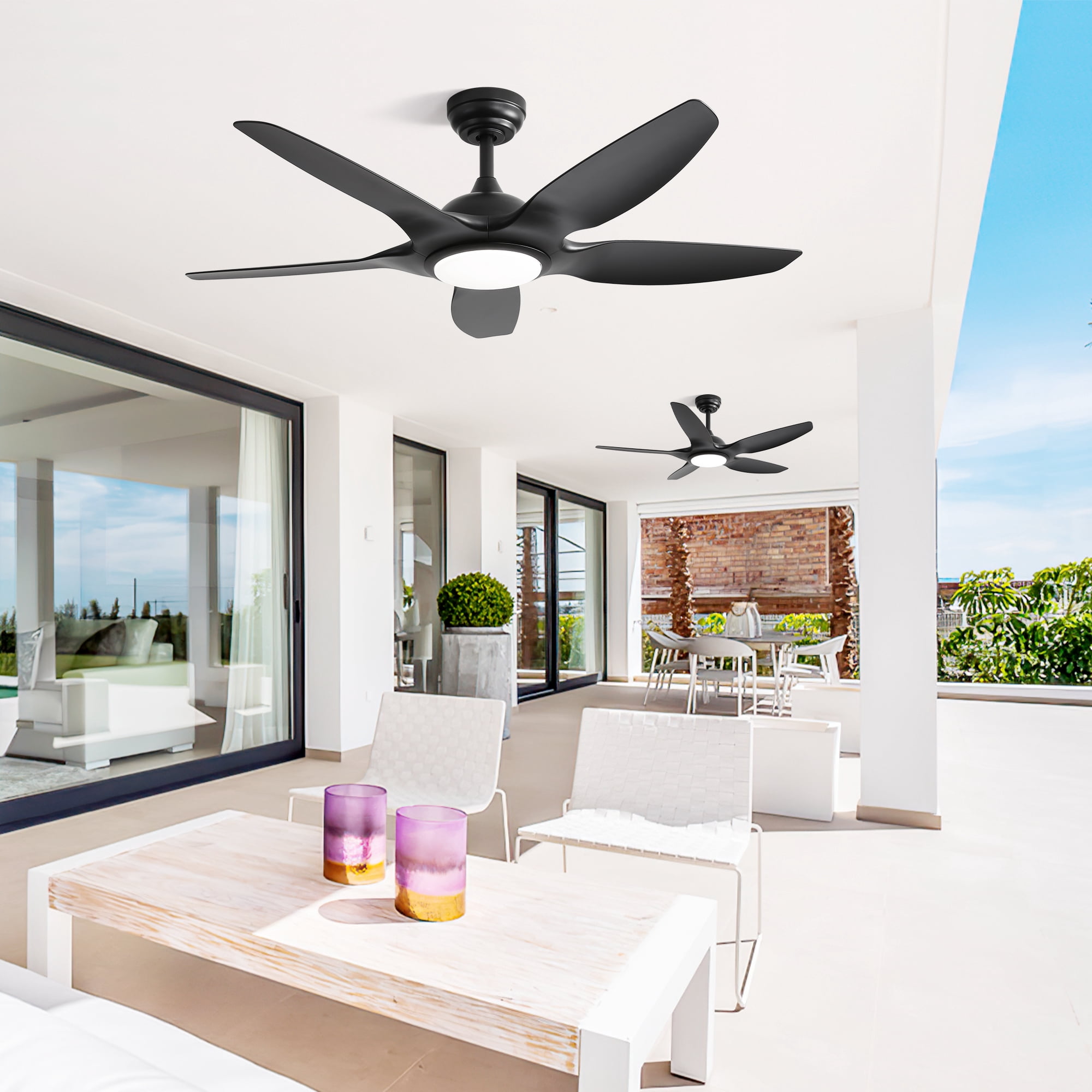 Sofucor 48-Inch Modern Ceiling Fans with LED Lights, Remote, Reversible, 3CCT, Quiet 6 Wind Speed, Dimmable