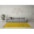 thumbnail image 3 of Ahgly Company Indoor Square Abstract Yellow Modern Area Rugs, 3' Square, 3 of 4