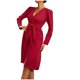 thumbnail image 1 of Vestido regular de manga larga con cuello en V y cremallera sólida sexy para mujer a la moda Fridja  yut4346, 1 of 9