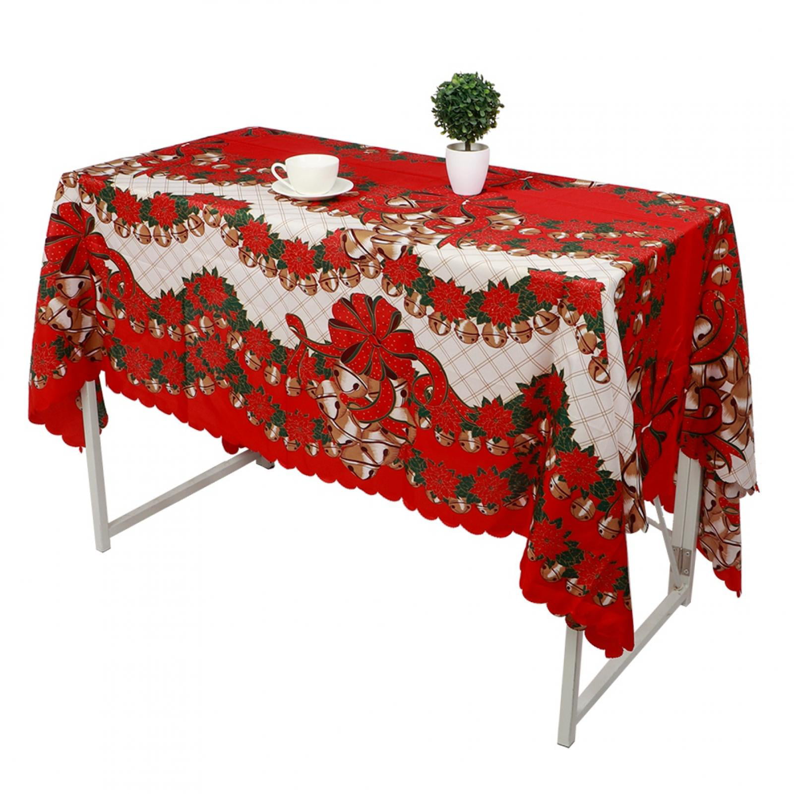 Christmas Tablecloth Dining Table Cloth Cover Xmas Dinner Party Kitchen Decor
