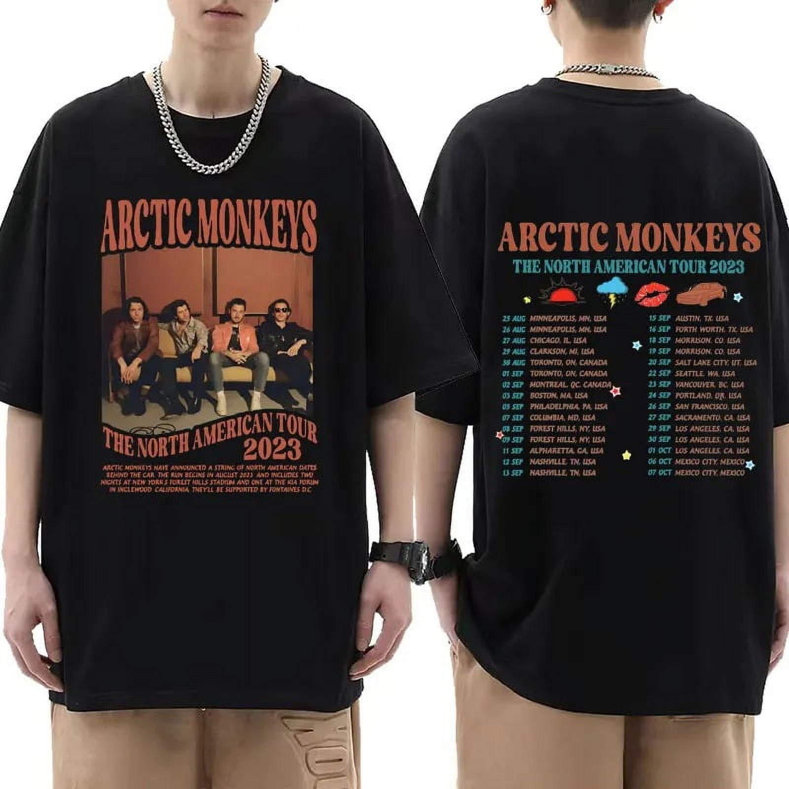 Arctic Monkeys Tour Graphic T Shirts Men's Hip Hop Retro Short