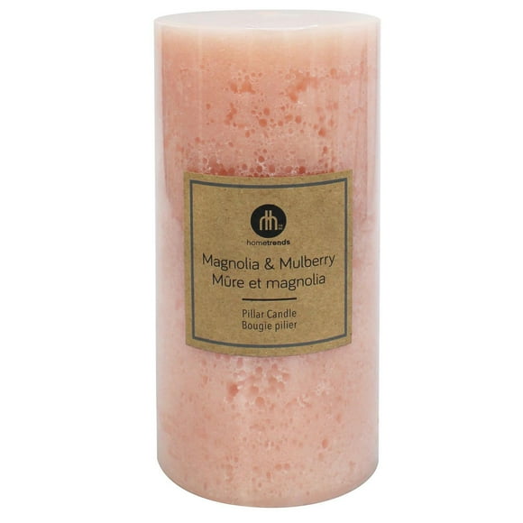 Hometrends 6" Magnolia & Mulberry Scented Pillar Candle, 3"Dia x 6"H