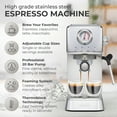 thumbnail image 2 of Kaffe 20-Bar Espresso Machine – Stainless Steel, High-Pressure Pump, Thermo Block Heating, Milk Frother & Detachable Water Tank – Includes Premium Accessories, 2 of 7