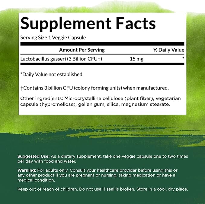 Swanson Lactobacillus Gasseri - Probiotic Supplement Supporting Digestive Health with 3 Billion CFU - Design-Release Satiety & Fat Metabolism Support - (60 Veggie Capsules) 3 Bottles