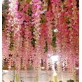 thumbnail image 4 of Coolmade 12 Pack Artificial Fake Wisteria Vine Ratta Hanging Garland Silk Flowers String Home Party Wedding Decor 3.6 ft, 4 of 9