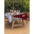 thumbnail image 2 of Outdoor Tablecloth with Umbrella Hole and Zipper, Red Black PlaidChristmas Snowman Rectangle Table Cloth 60x120 Inch Waterproof Tablecloth, Winter Xmas Tree Snowflakes Picnic Table Cover for Patio, 2 of 7