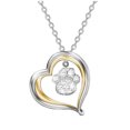 thumbnail image 2 of Jusqu'à 65 % de Réduction Collier Pendentif Patte de Chat en Forme de Cœur Bicolore pour Femmes Bijoux en Liquidation, 2 of 7