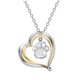thumbnail image 2 of Xihbxyly Artículos en liquidación para mujeres Collar con colgante de garra de diamante de agua en forma de corazón de dos tonos para mujer, 2 of 7