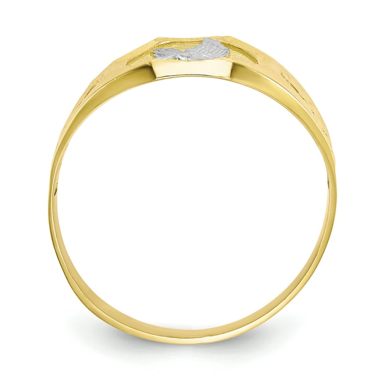 Primal Gold 10 Karat Yellow Gold with White Rhodium plated Men s