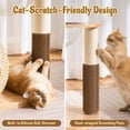 thumbnail image 4 of 38" Modern Cat Tree Tower for Indoor Cats, Solid Wood Cat Furniture with Handwoven Rattan Basket Bed & Cave, Capsule Nest, Sisal Scratching Posts and Self-Groomer, Space-Saving Cat Condo, 4 of 9