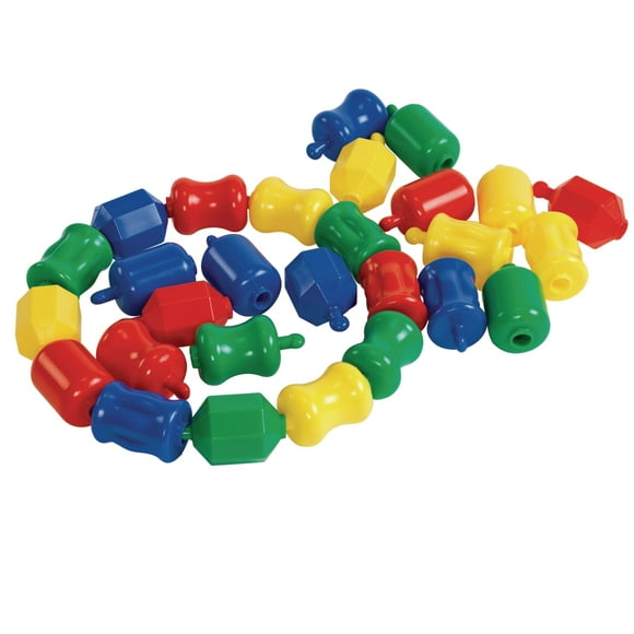 Excellerations Juguete de tallo temprano que conecta cuentas divertidas para niños pequeños Juego de cuentas con cierre a presión en un contenedor de almacenamiento Paquete de 28