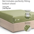 thumbnail image 3 of CGK Linens 400 Thread Count Single Fitted Sheet Only - King Size 100% Cotton Sateen Bottom Sheet, Fits Mattress Up To 16", Sage Green, 3 of 5
