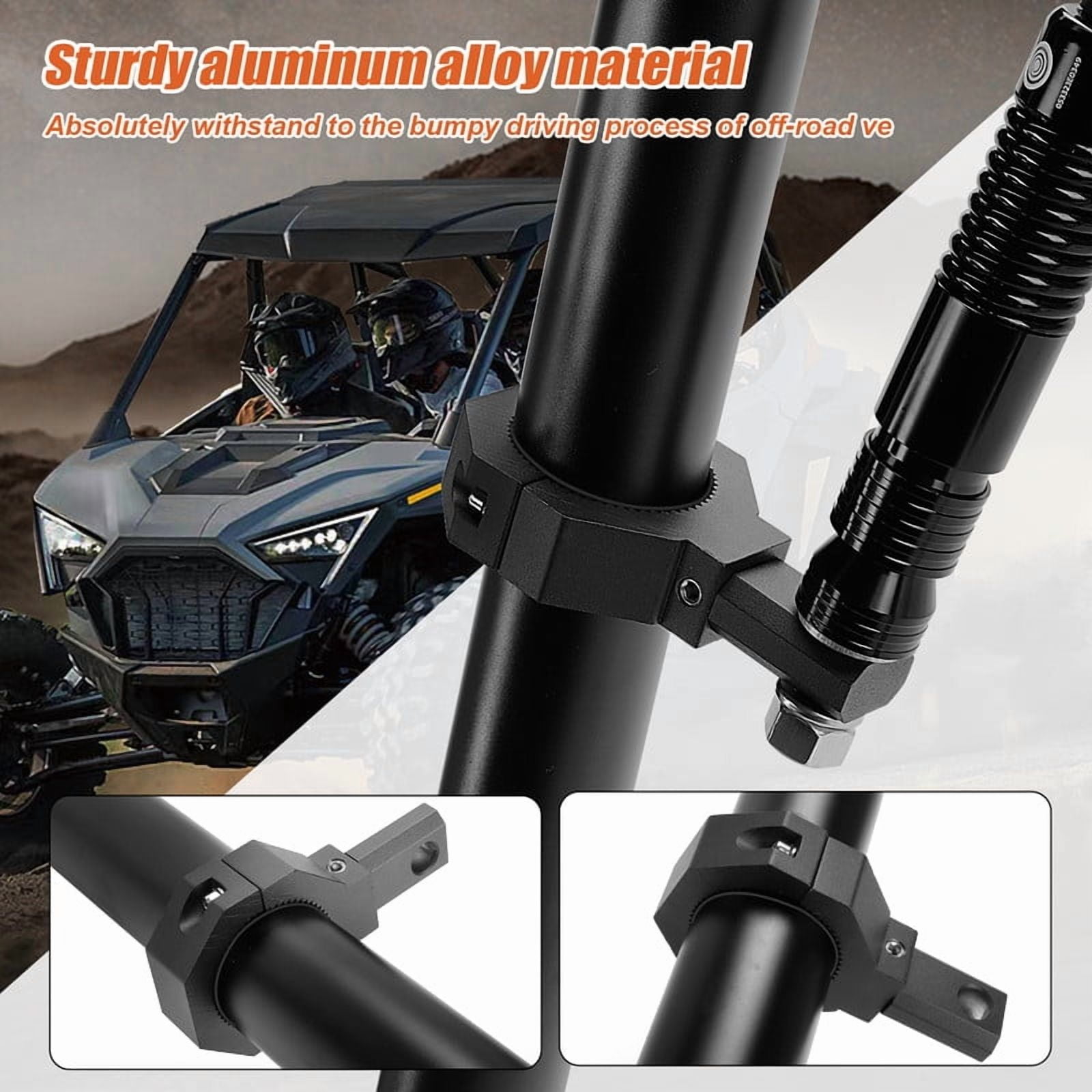 Roykaw Flag Mount Whip Light Mount for ATV/UTV, Anti-Rolling Adjustable, Fit 1"/1.5"/1.75"/2" Bar
