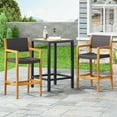 thumbnail image 2 of Eliani Outdoor Acacia Wood Barstools with Wicker, Set of 2, Teak and Black, 2 of 7