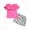 Hot Pink, variant on Coerni Toddler Girls Ruffle Sleeve Princess Set Flower Outing Clothes Kids Crop Top and Shorts Summer Comfortable Suit 2 Piece
