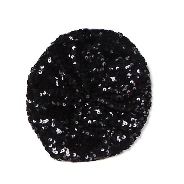 Qarigey Boinas de lentejuelas brillantes elásticas para mujer, sombreros de otoño, primavera y verano, gorros publicitarios de fiesta de colores Sombreros negro Qarigey PS11561-13