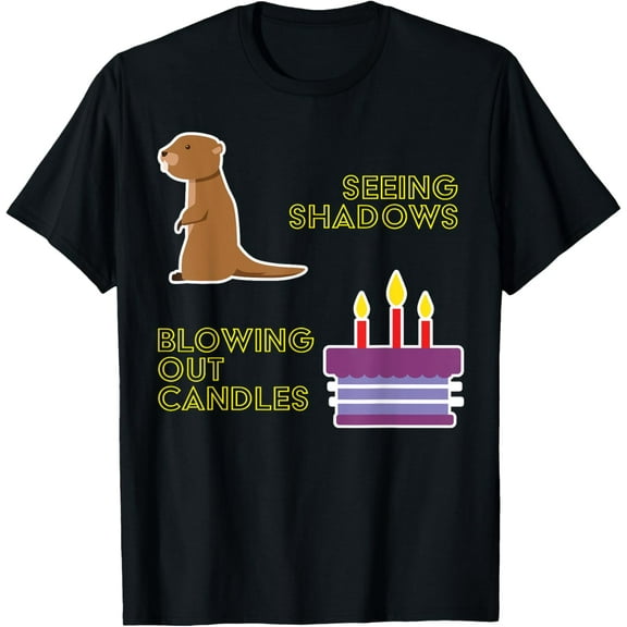 Groundhog Day Happy Birthday Funny Cartoon Graphic T-Shirt Shirts