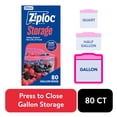 thumbnail image 3 of (2 pack) Ziploc Brand Storage Gallon Bags, School Supplies, Large Storage Bags for Food, 80 Count, 3 of 17