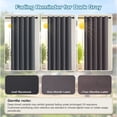 thumbnail image 4 of Lapalife Outdoor Curtains for Patio Waterproof W71xL108, Blackout Weighted Outside Curtains Weatherproof UV Resistant Privacy for Porch, Pergola, Dark Gray, 1 Panel, 4 of 9