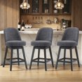 thumbnail image 2 of AFO 26" Upholstered Swivel Counter Height Bar Stools Set of 4, Modern Fabric Bar Chairs with Solid Wood Frame, Suitable for 35"-39" Table, For Kitchen Island Dining Room Pub Restaurant, Dark Gray, 2 of 12