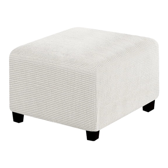 Stretch Ottoman Cover, Polyester Square Footstool Slipcover with Elastic Bottom, 15-17.7" x 23.6-29.1" Furniture Protector(E)