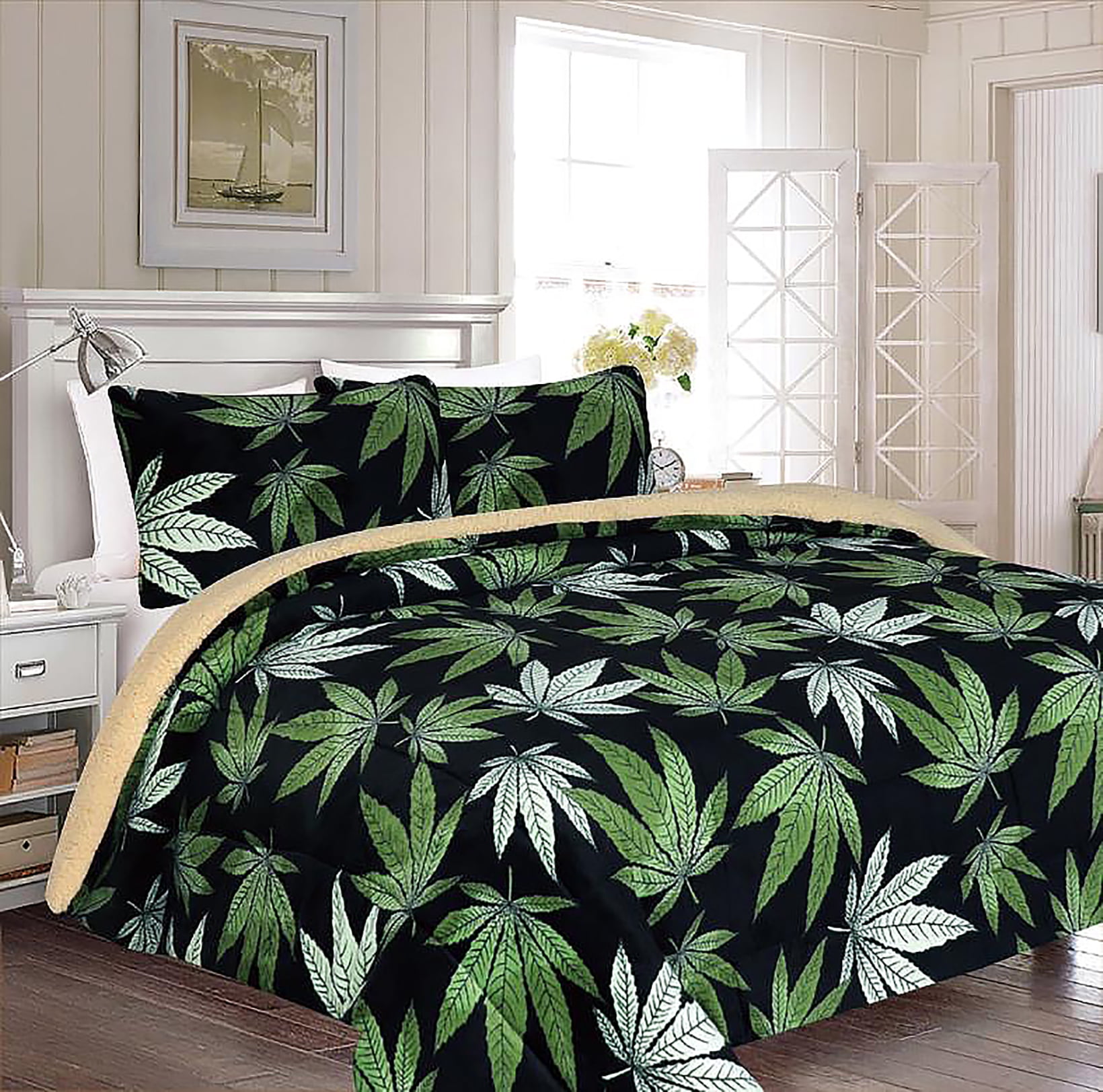 Home Must Haves New Marijuana Warm Super Thick Soft Borrego Sherpa