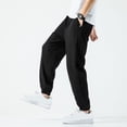 thumbnail image 6 of FRSASU Men's Jogger Pants, 5XL Casual Relaxed Fit, Lightweight Plus Size French Terry (Available in Big & Tall) Black, 6 of 7
